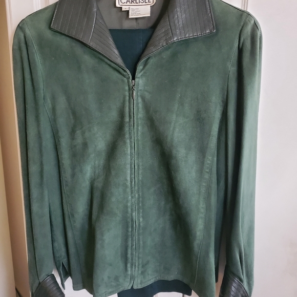 Carlisle Suede Jacket with Leather Trim. - Picture 3 of 3